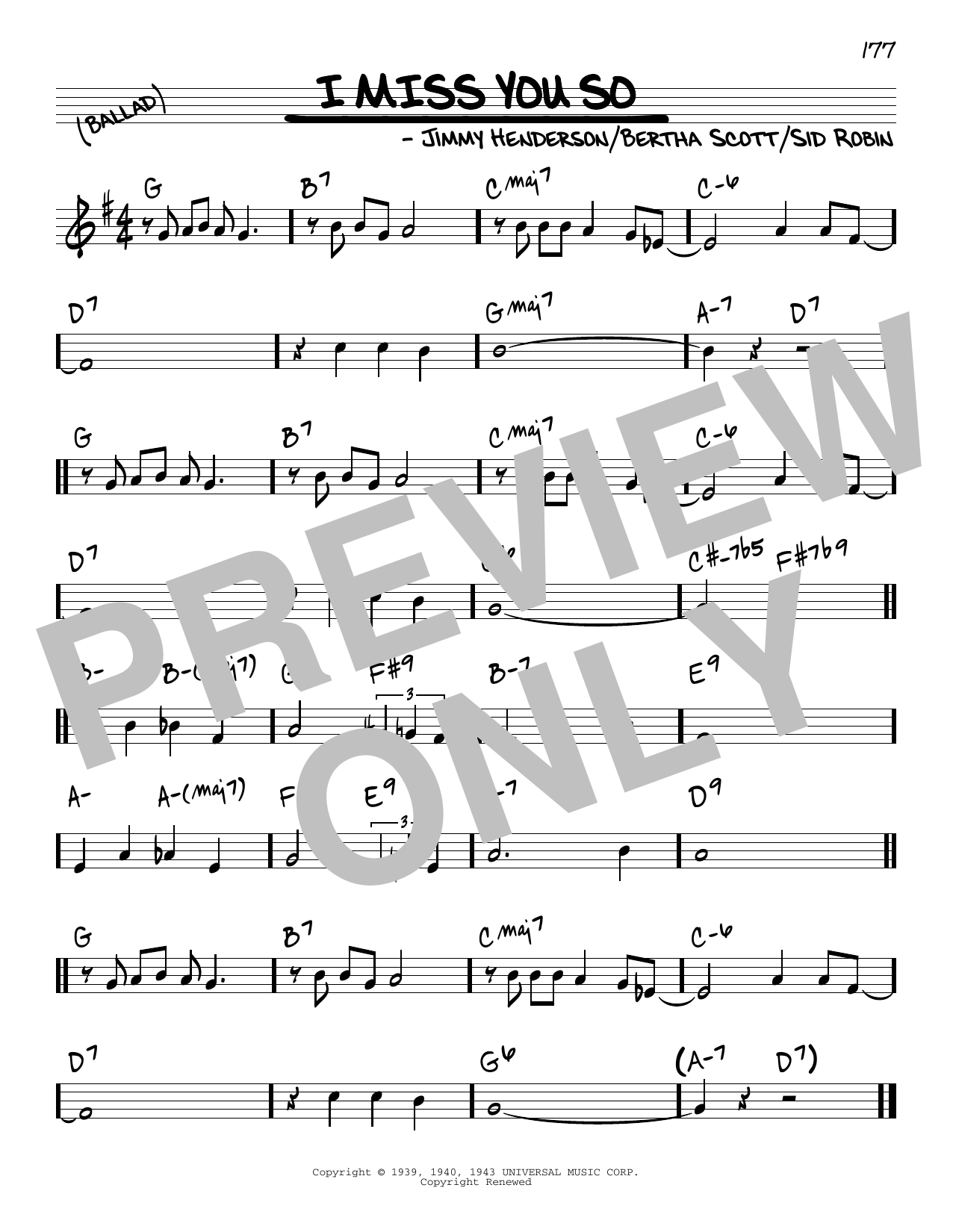 Download Jimmy Henderson I Miss You So Sheet Music