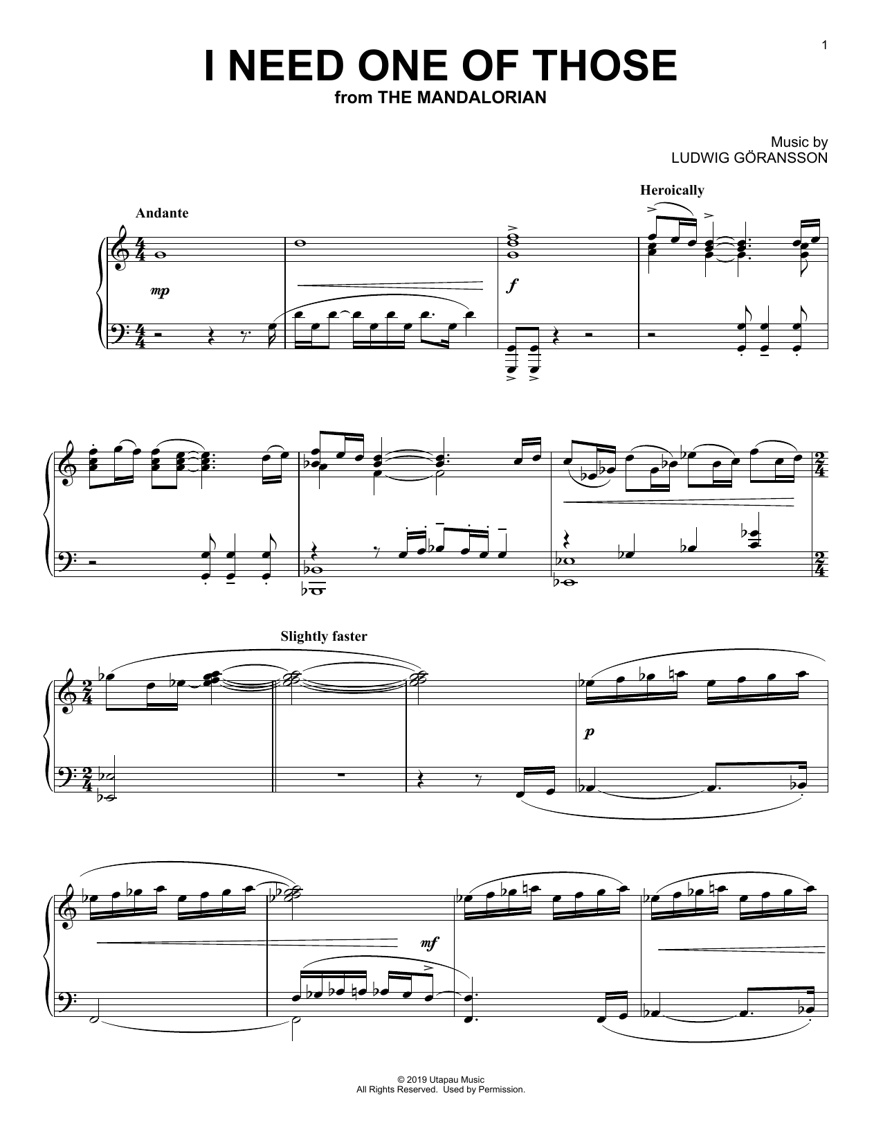 Download Ludwig Goransson I Need One Of Those (from Star Wars: Th Sheet Music