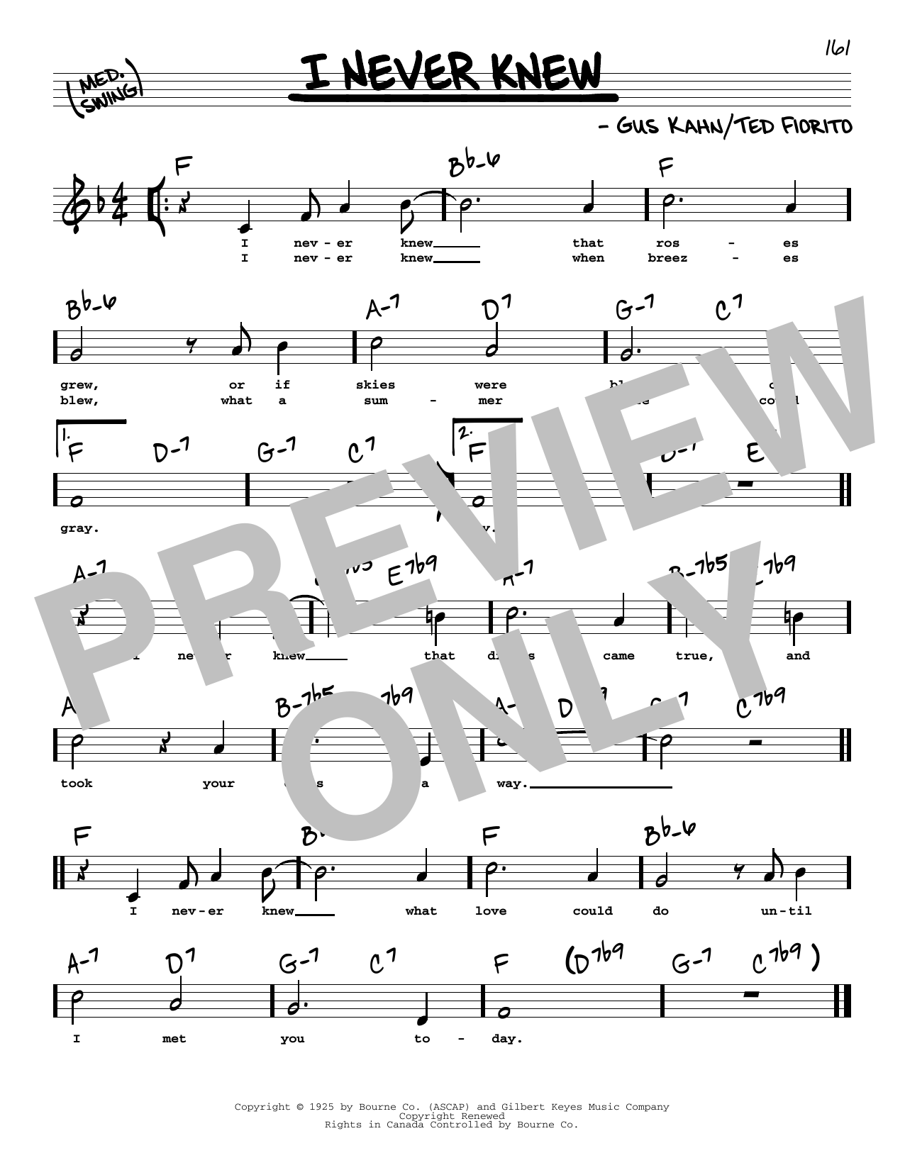 Download Gus Kahn and Ted Fiorito I Never Knew (High Voice) Sheet Music
