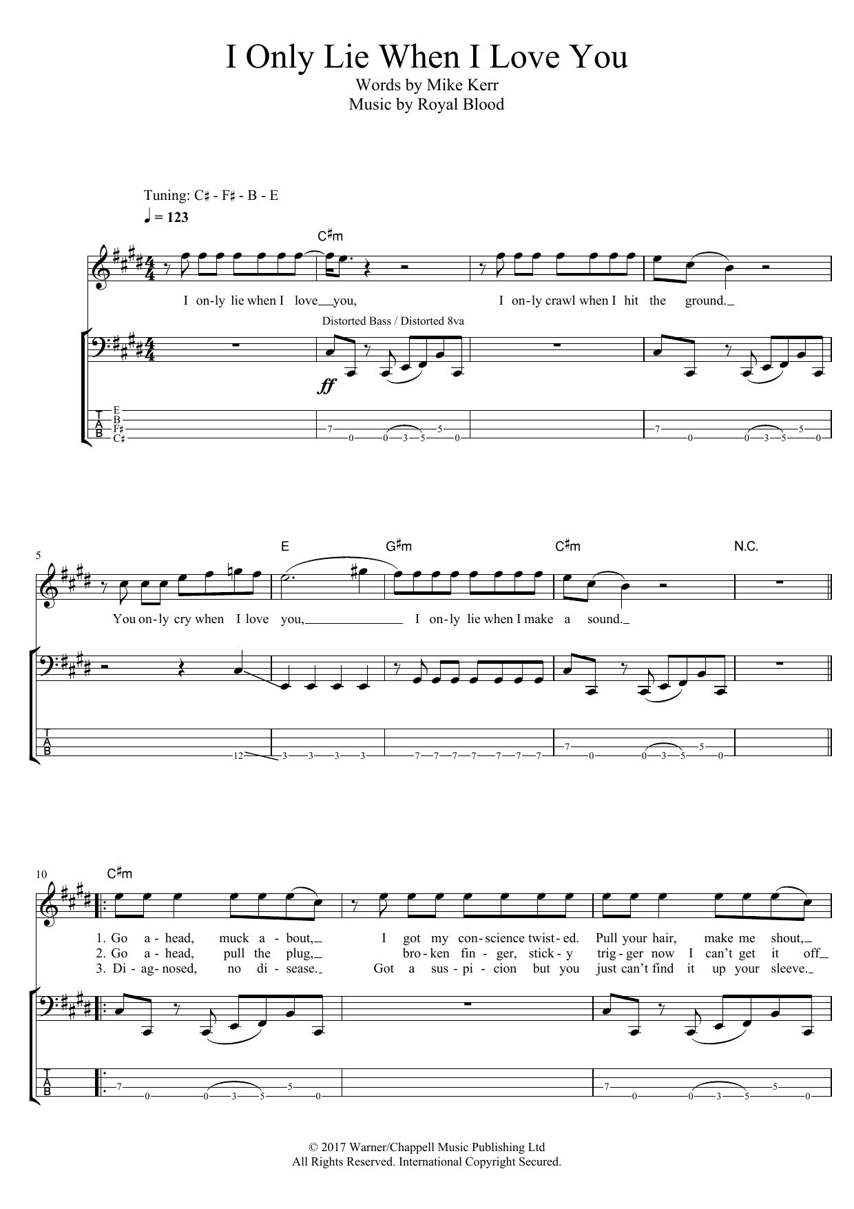 Download Royal Blood I Only Lie When I Love You Sheet Music