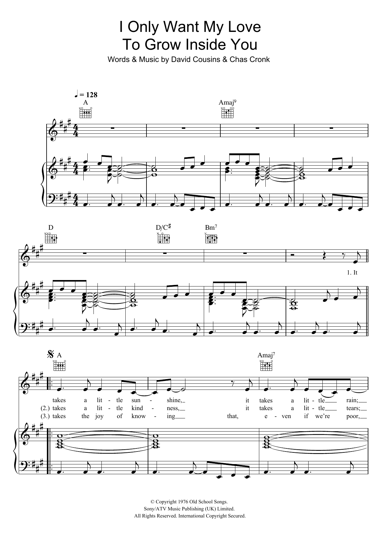 Download The Strawbs I Only Want My Love To Grow In You Sheet Music