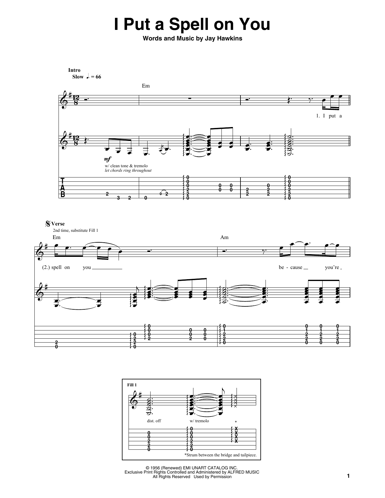 Download Creedence Clearwater Revival I Put A Spell On You Sheet Music