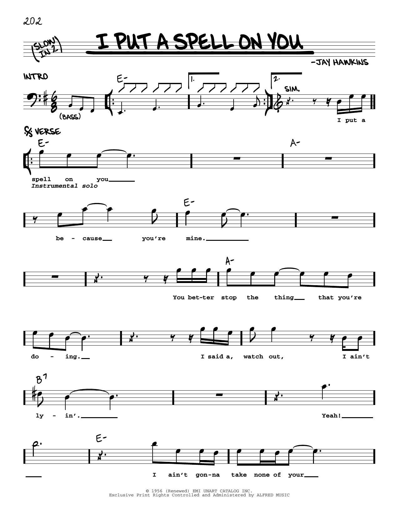 Download Nina Simone I Put A Spell On You Sheet Music