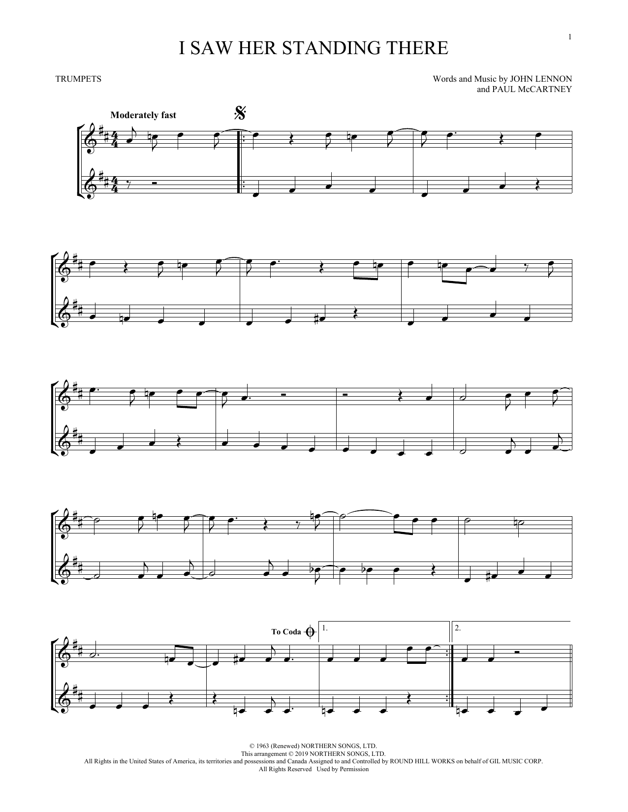 Download The Beatles I Saw Her Standing There (arr. Mark Phi Sheet Music