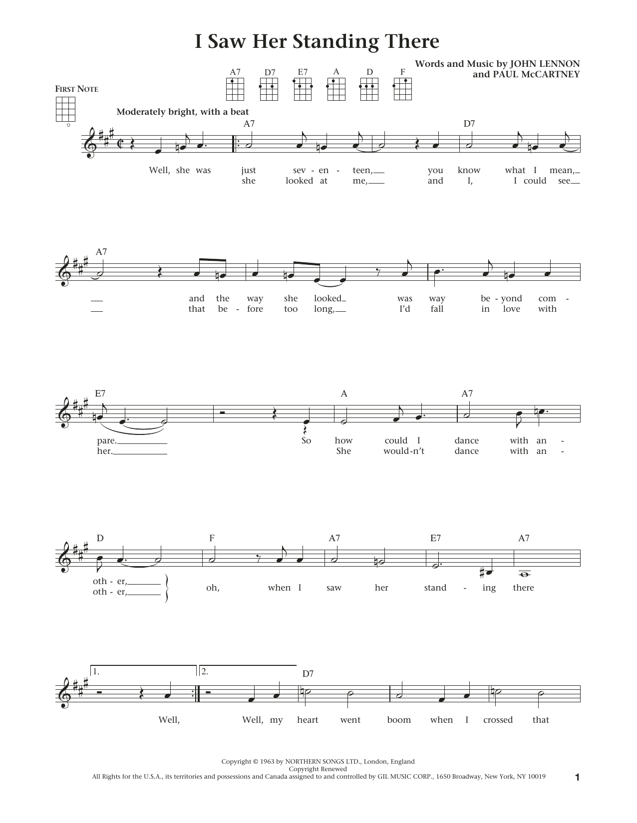 Download The Beatles I Saw Her Standing There (from The Dail Sheet Music