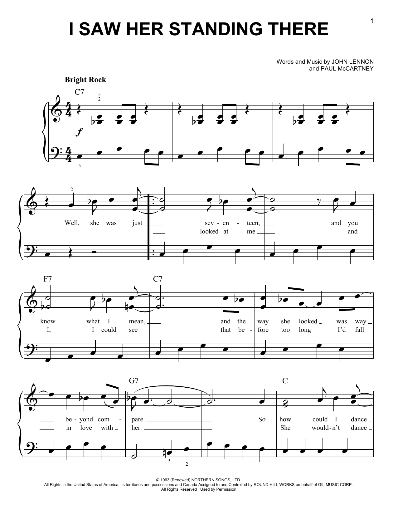 Download The Beatles I Saw Her Standing There Sheet Music