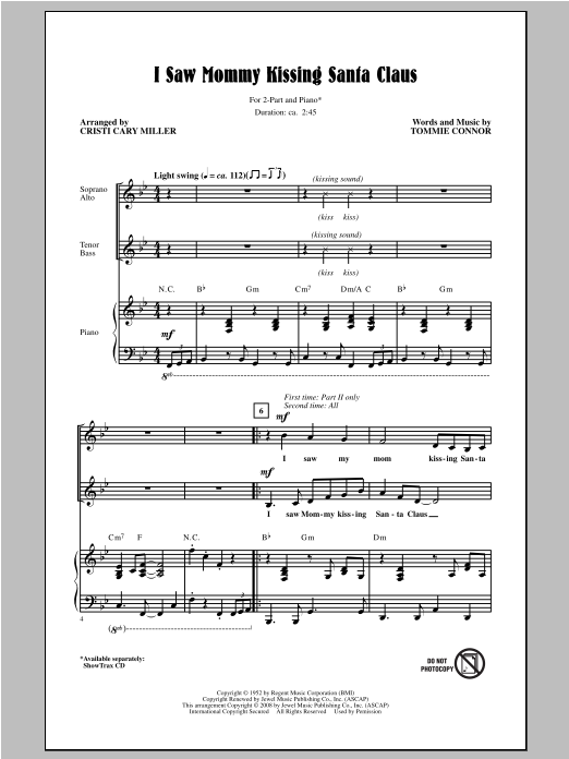 Download Cristi Cary Miller I Saw Mommy Kissing Santa Claus Sheet Music
