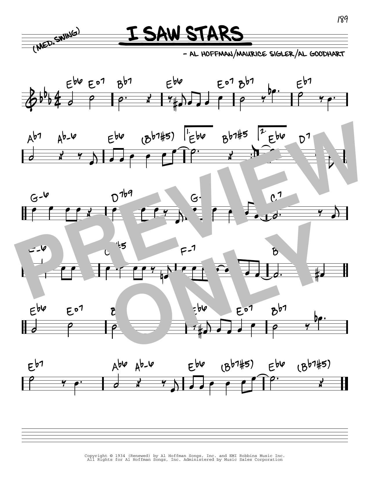 Download Freddie Martin and His Orchestra I Saw Stars Sheet Music