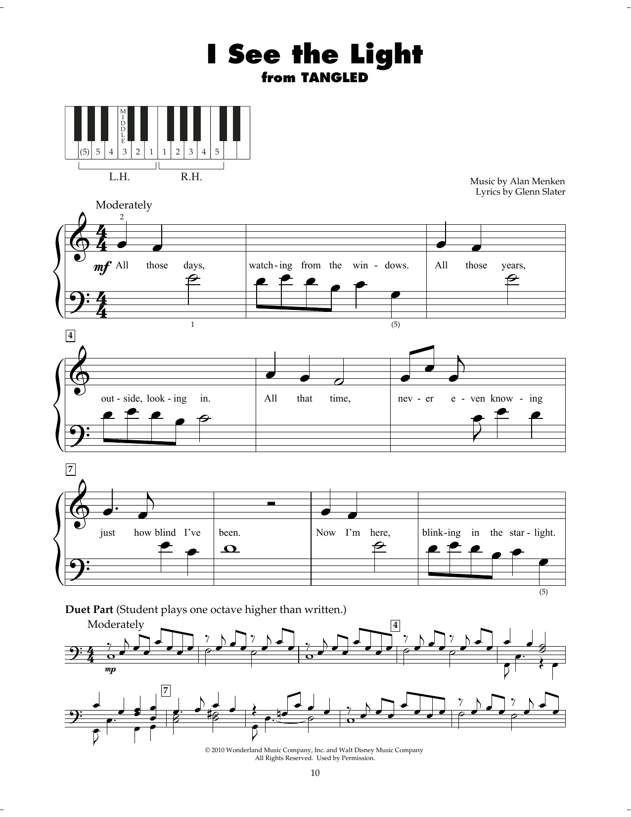 Alan Menken I See The Light (from Tangled) sheet music notes printable PDF score
