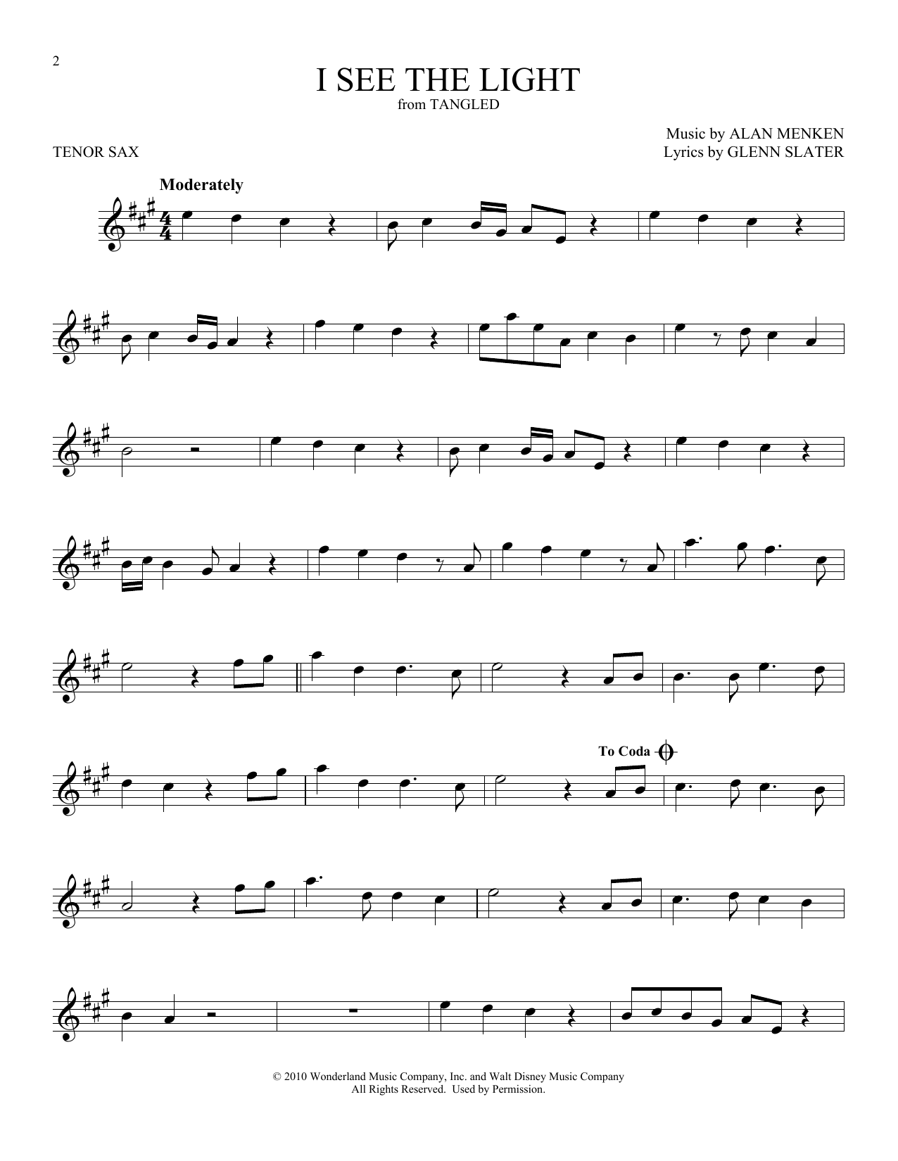 Download Alan Menken I See The Light (from Disney's Tangled) Sheet Music
