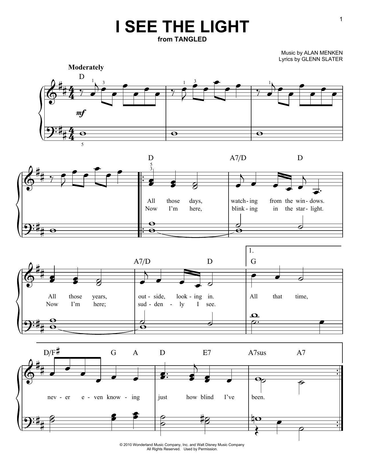 Download Mandy Moore I See The Light (from Disney's Tangled) Sheet Music