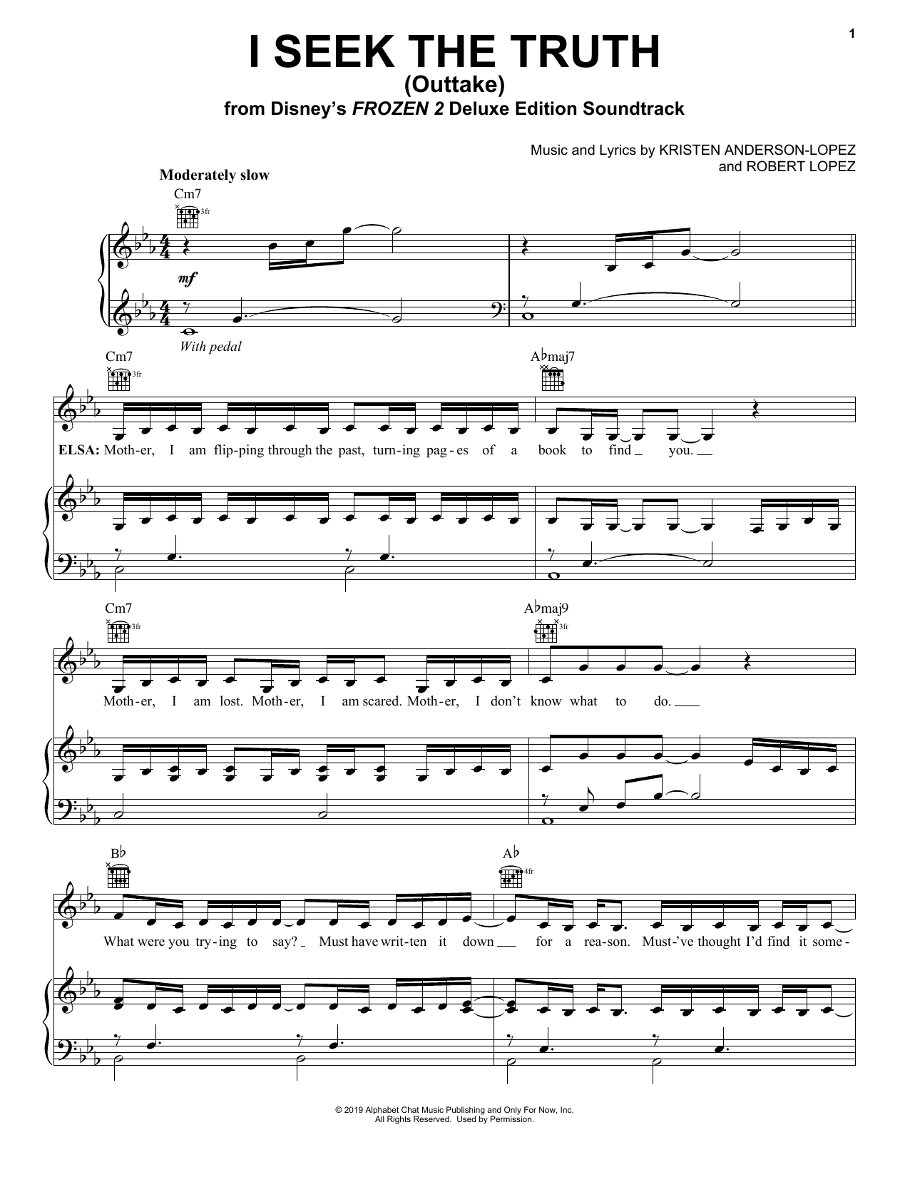 Download Kristen Anderson-Lopez & Patti Murin I Seek The Truth - Outtake (from Disney Sheet Music