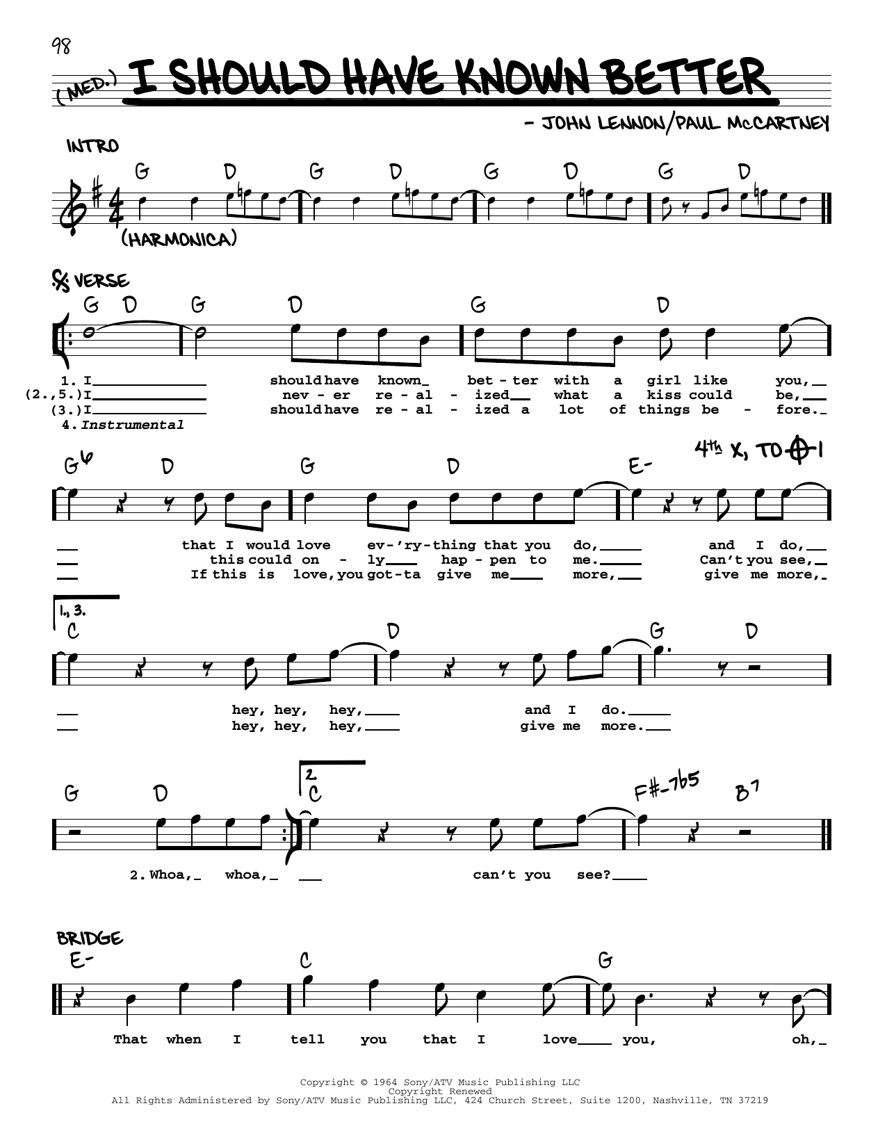 Download The Beatles I Should Have Known Better [Jazz versio Sheet Music