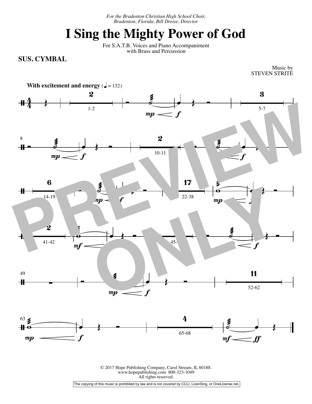 Download Steven Strite I Sing the Mighty Power of God - Bb Tru Sheet Music