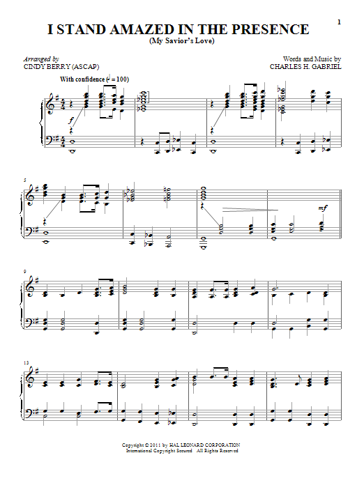 Download Charles H. Gabriel I Stand Amazed In The Presence (My Savi Sheet Music