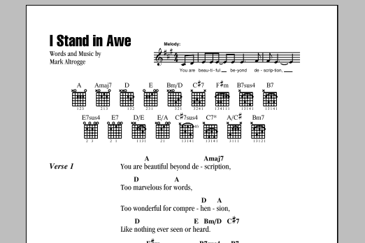 Download Mark Altrogge I Stand In Awe Sheet Music