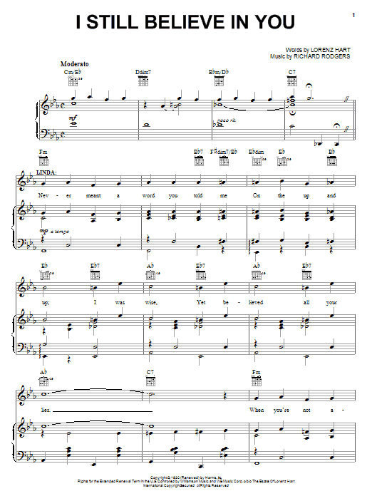 Download Rodgers & Hart I Still Believe In You Sheet Music