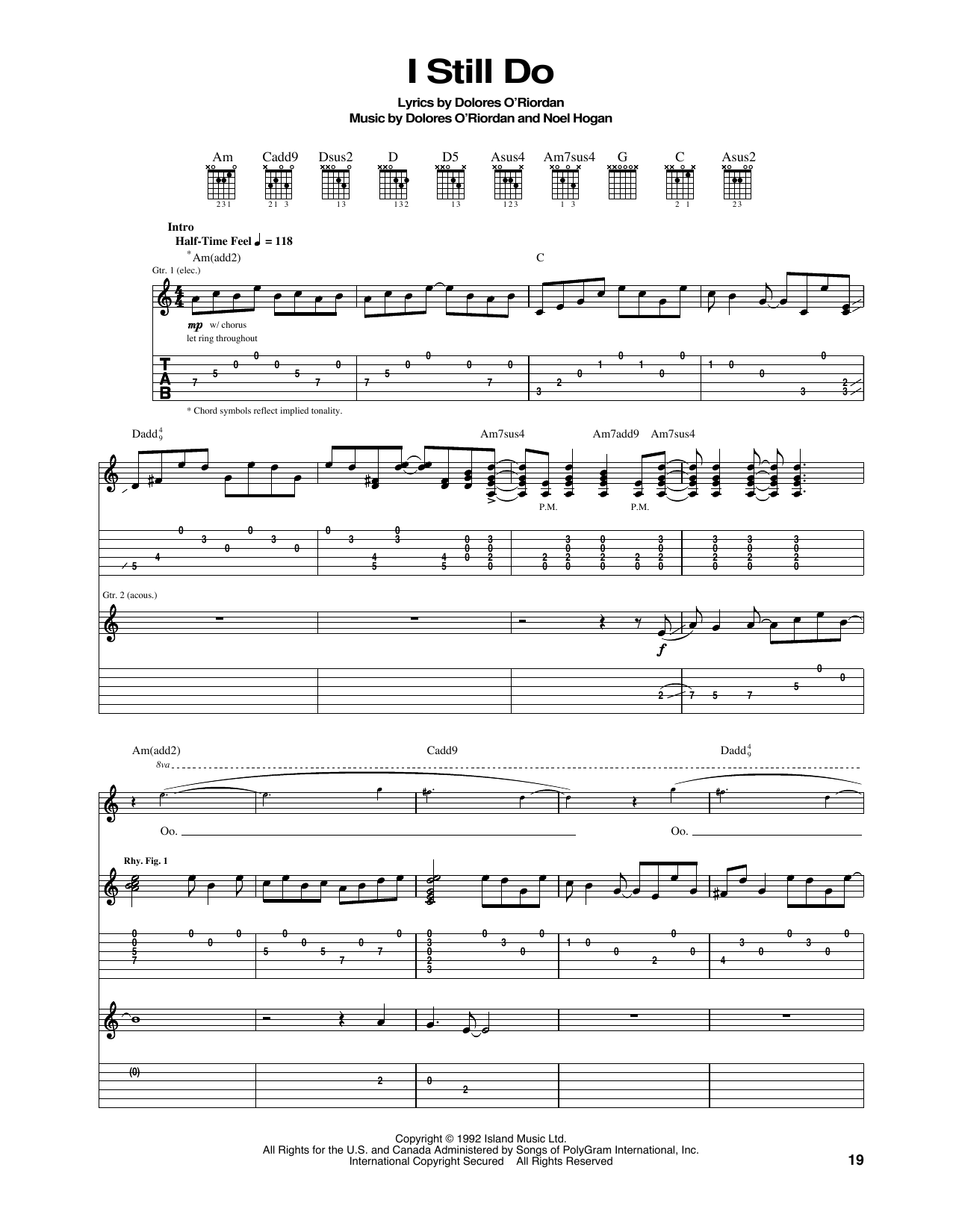 Download The Cranberries I Still Do Sheet Music