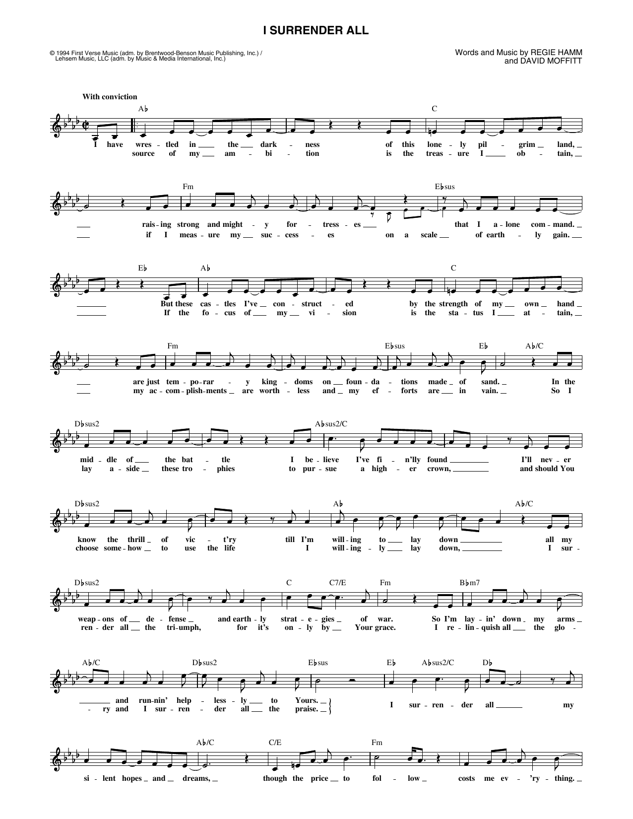 Download Clay Crosse I Surrender All Sheet Music