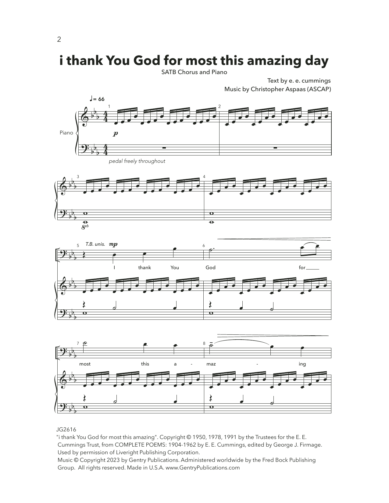 Download Christopher Aspaas i thank You God for most this amazing d Sheet Music
