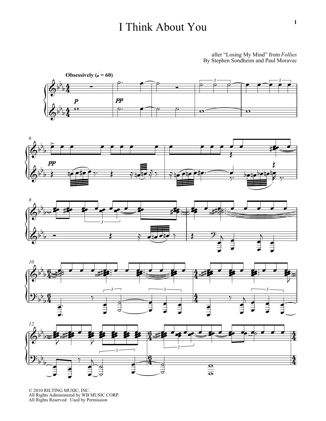 Download Paul Moravec I Think About You Sheet Music