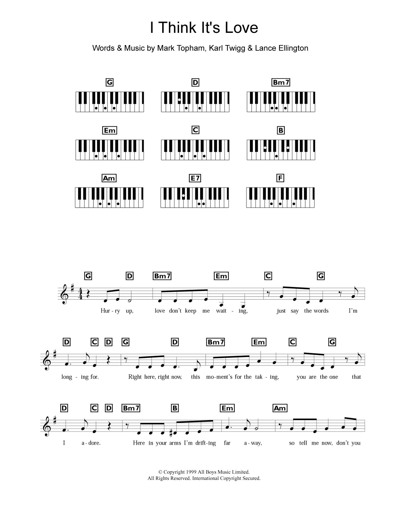 Download Steps I Think It's Love Sheet Music