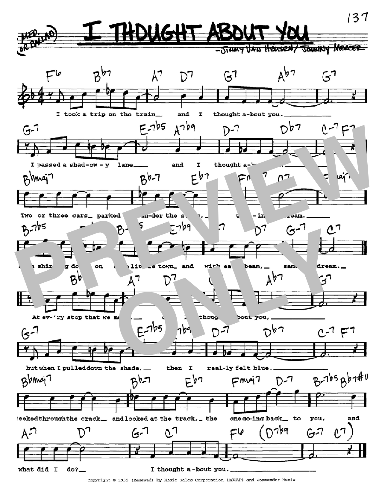 Download Benny Goodman I Thought About You Sheet Music