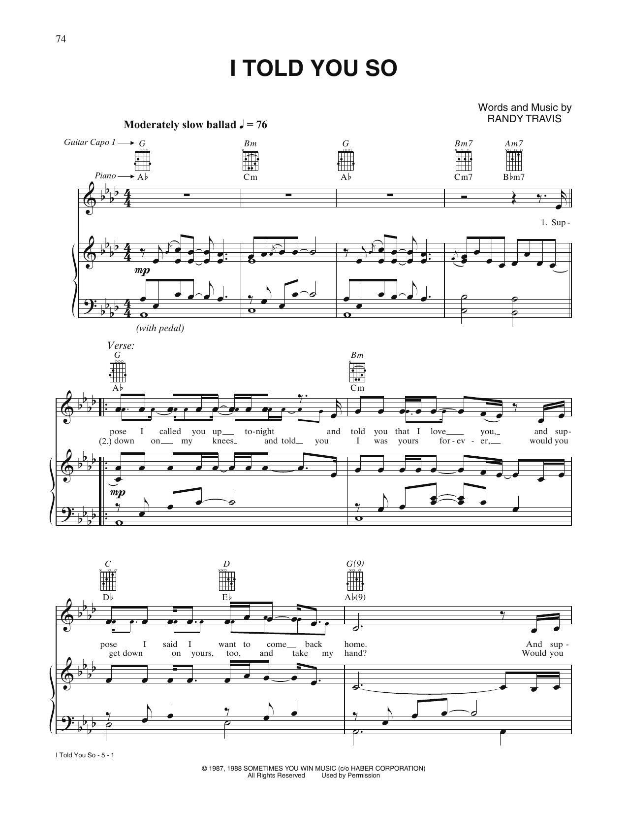 Download Carrie Underwood I Told You So Sheet Music