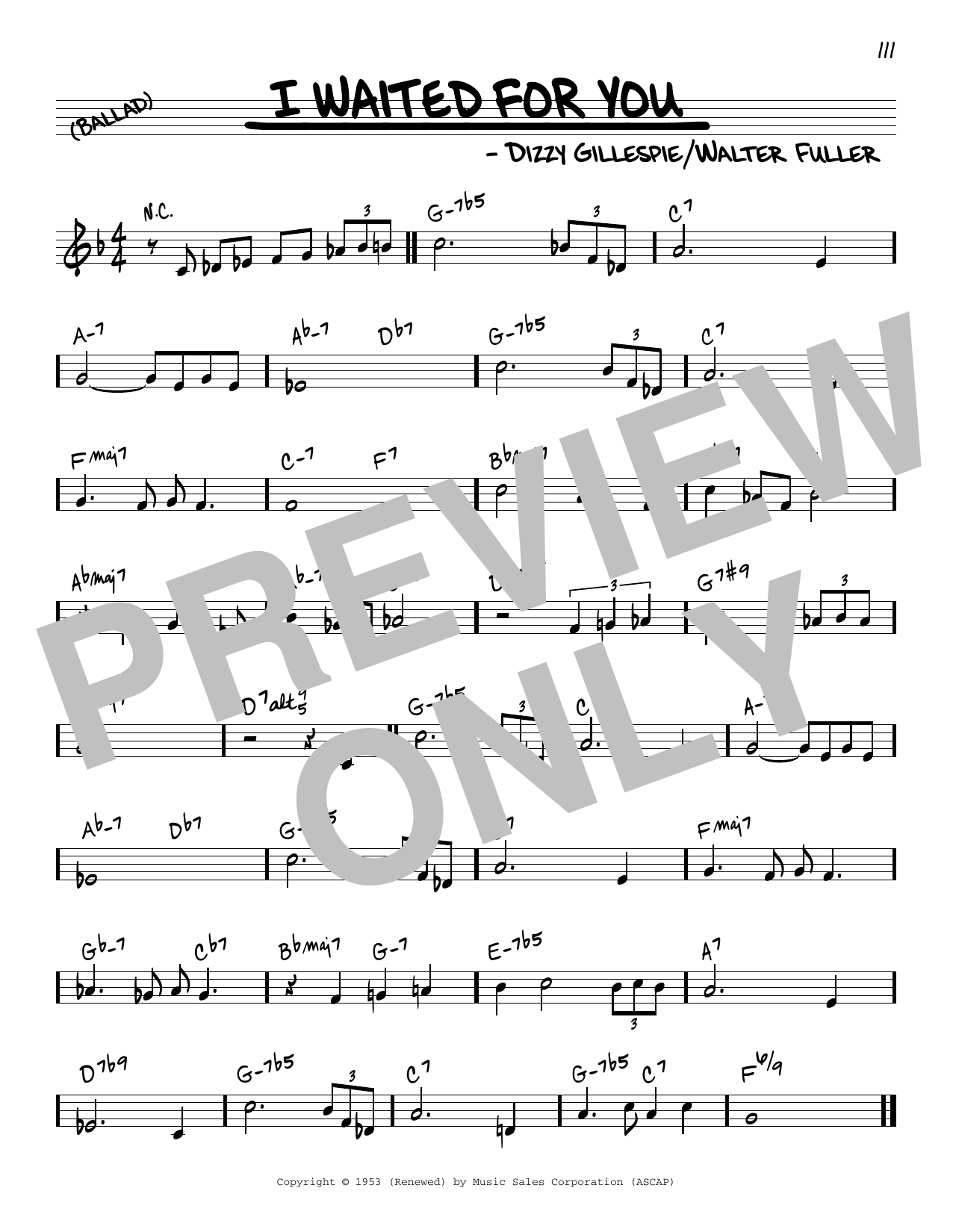 Download Dizzy Gillespie I Waited For You Sheet Music