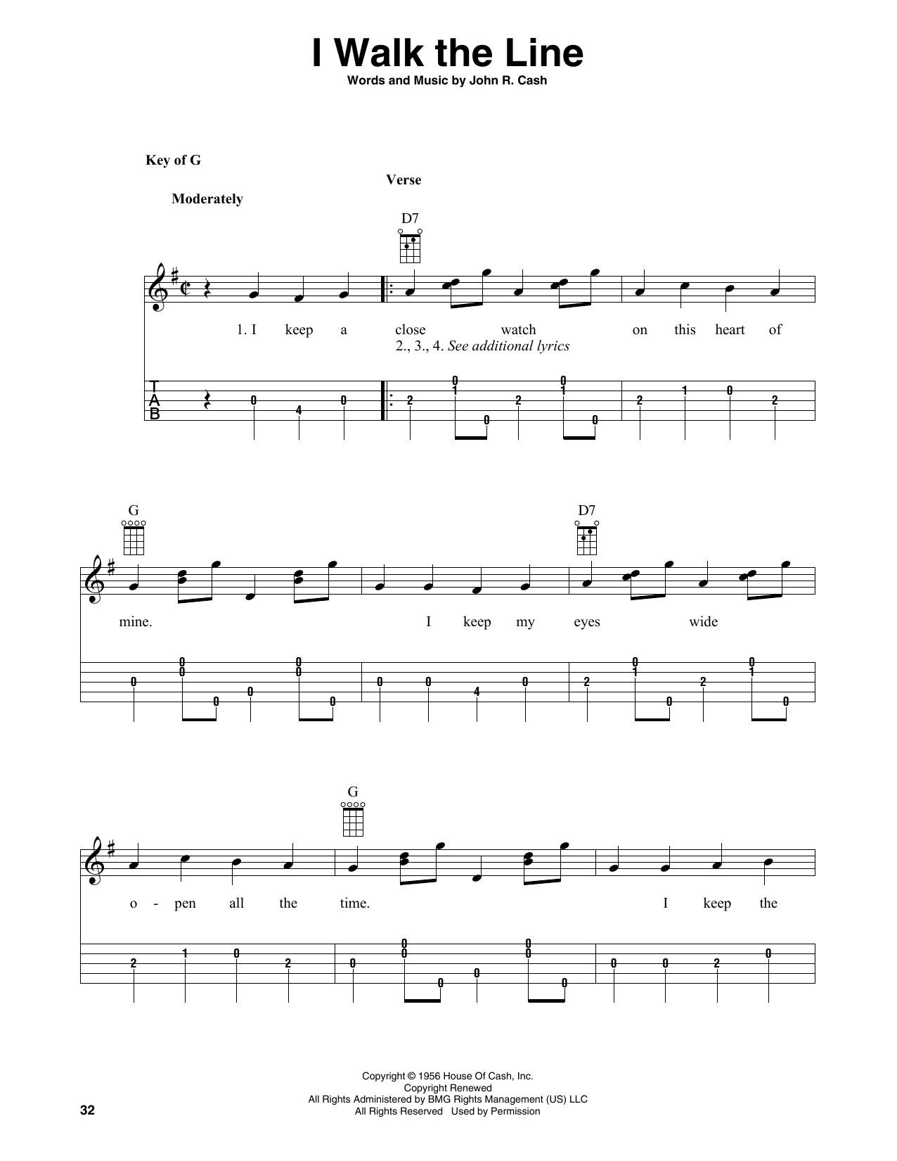 Download Johnny Cash I Walk The Line (arr. Fred Sokolow) Sheet Music