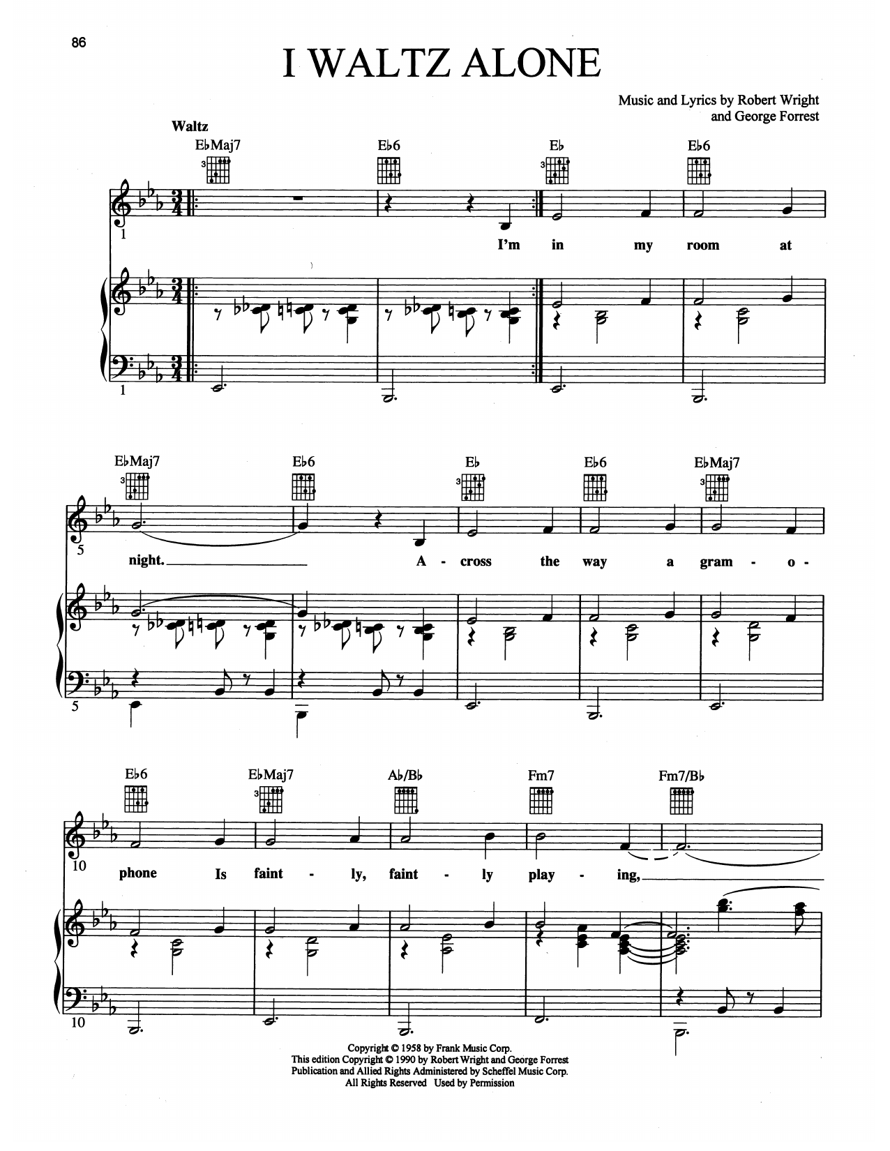 Download Maury Yeston I Waltz Alone (from Grand Hotel: The Mu Sheet Music