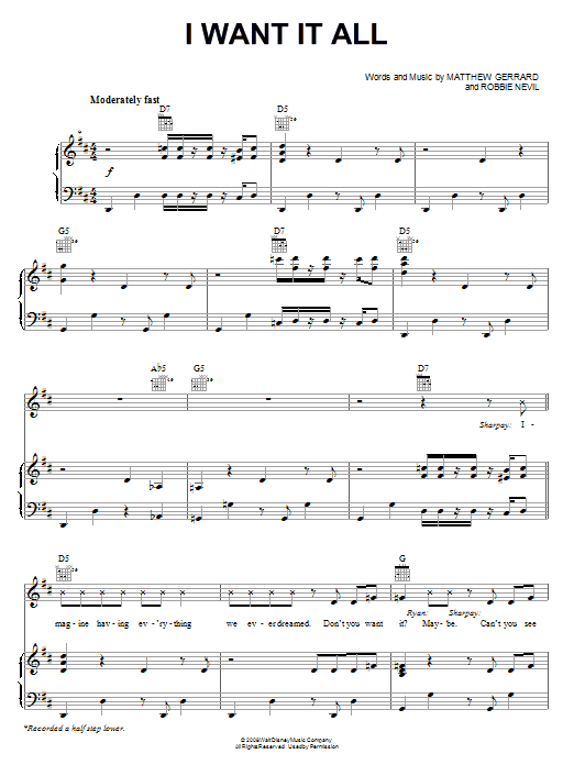 Download High School Musical 3 I Want It All Sheet Music