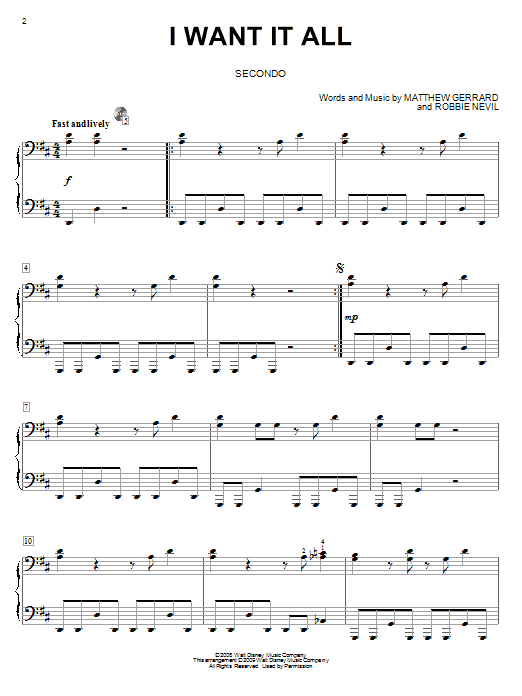 Download High School Musical 3 I Want It All Sheet Music