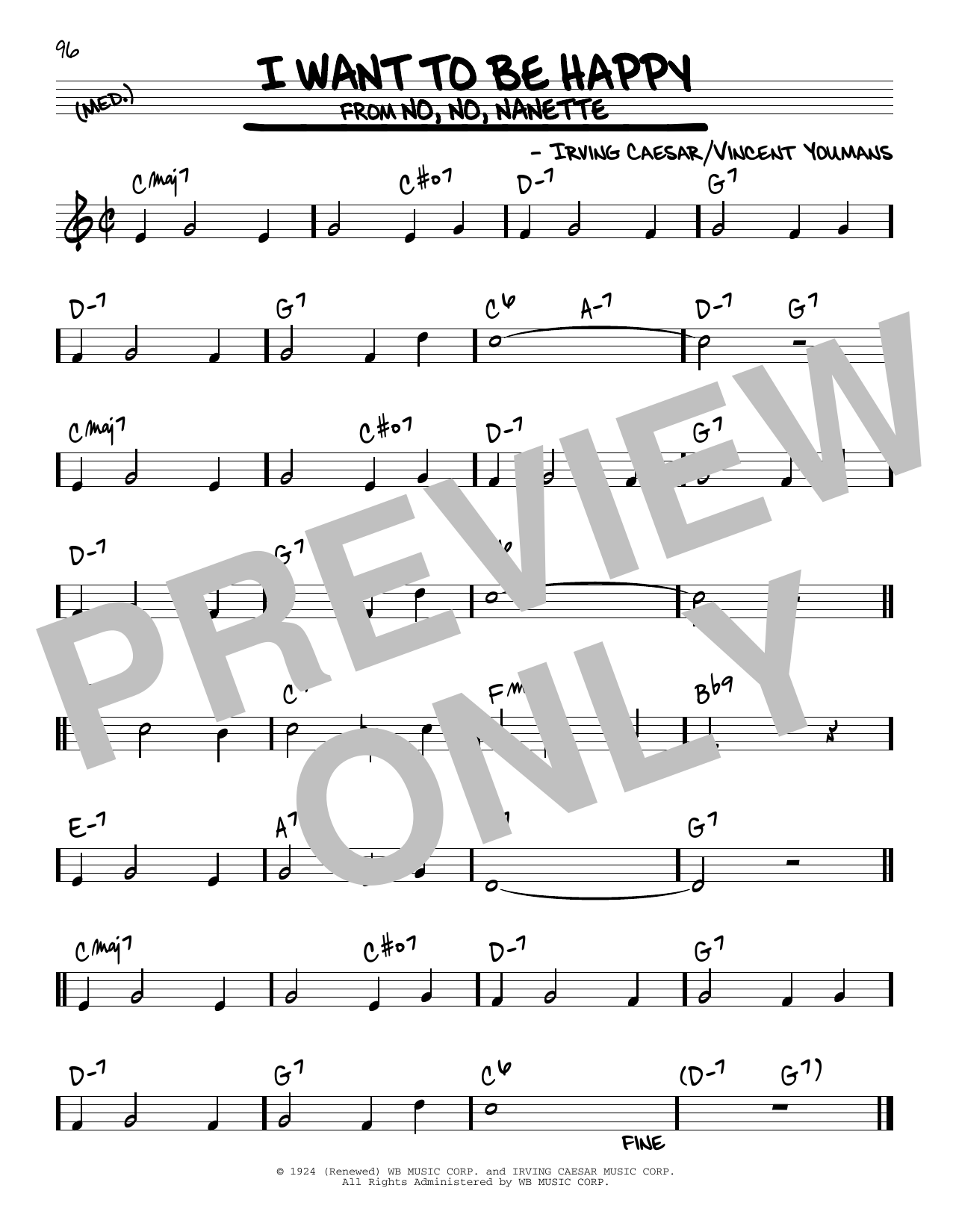 Download Irving Caesar I Want To Be Happy Sheet Music