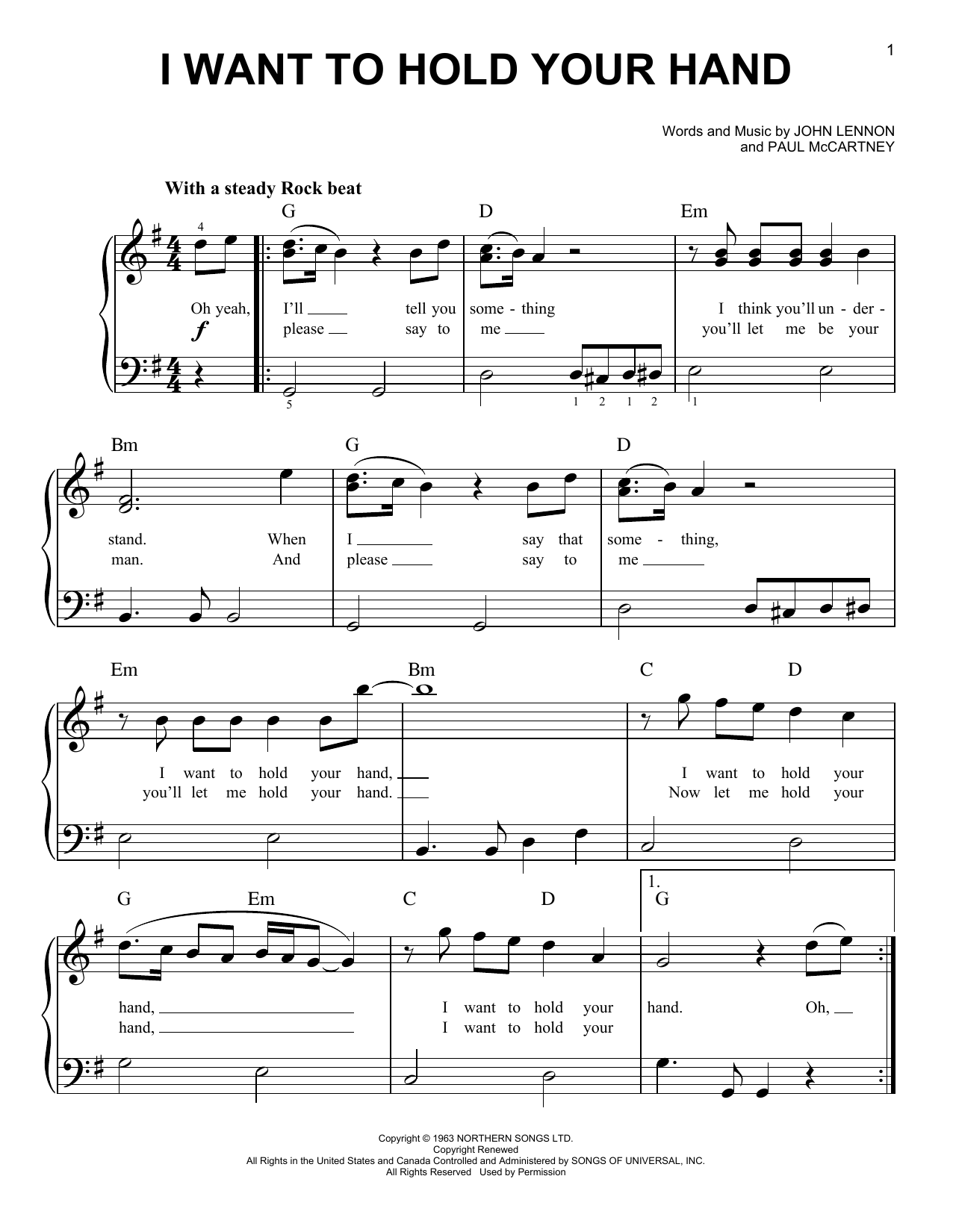 Download The Beatles I Want To Hold Your Hand (from Yesterda Sheet Music