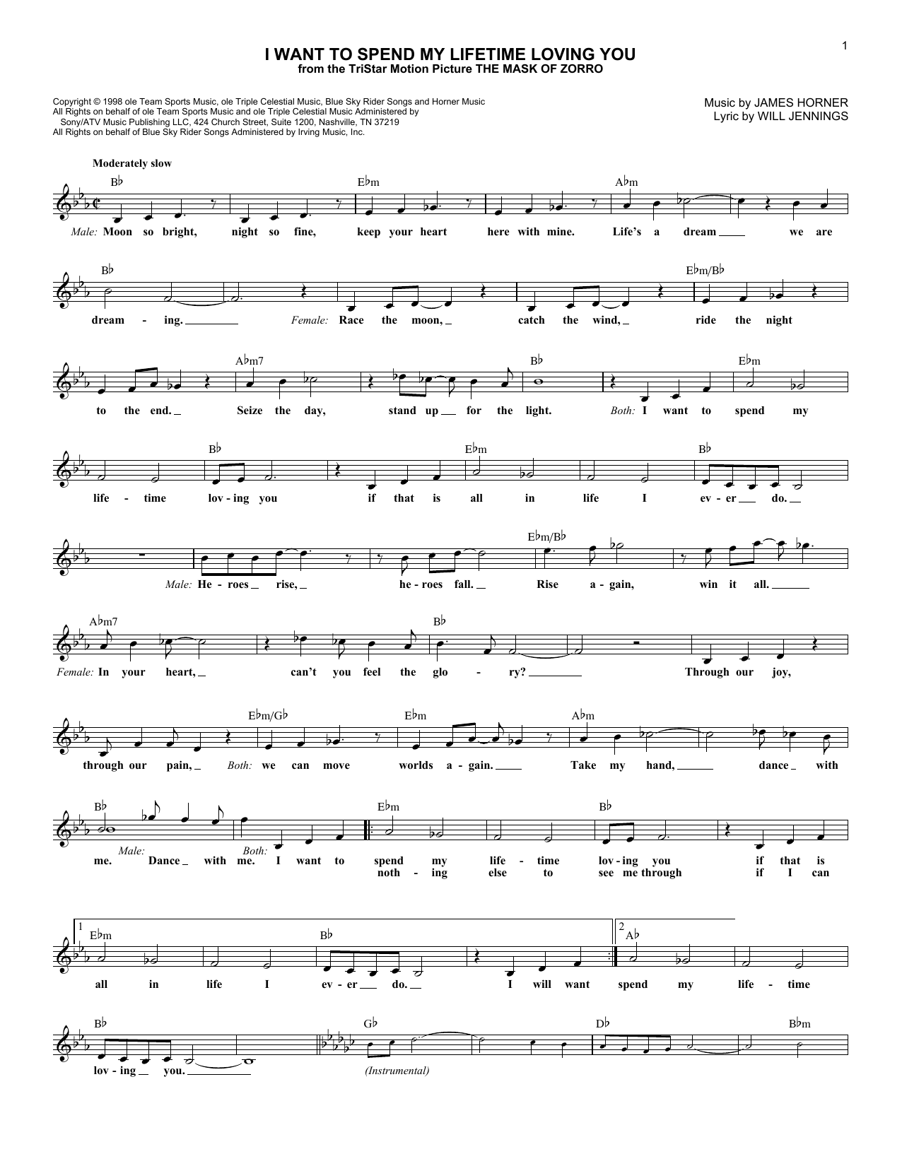 Download Marc Anthony and Tina Arena I Want To Spend My Lifetime Loving You Sheet Music
