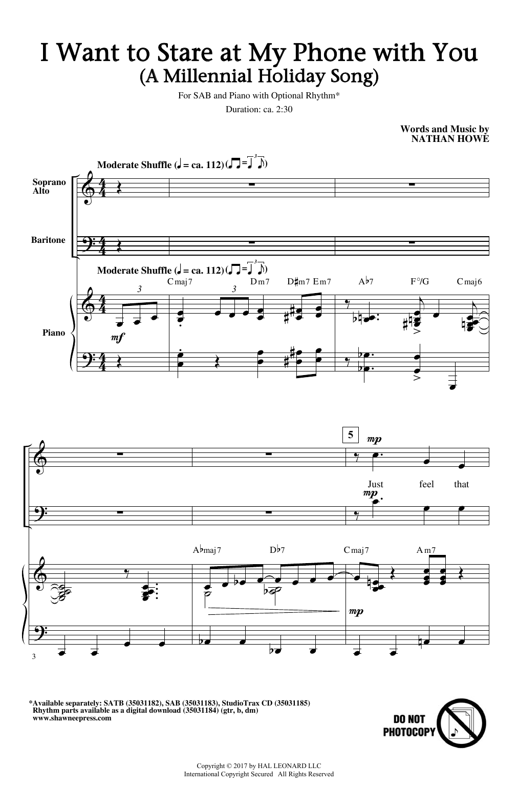 Download Nathan Howe I Want To Stare At My Phone With You (A Sheet Music