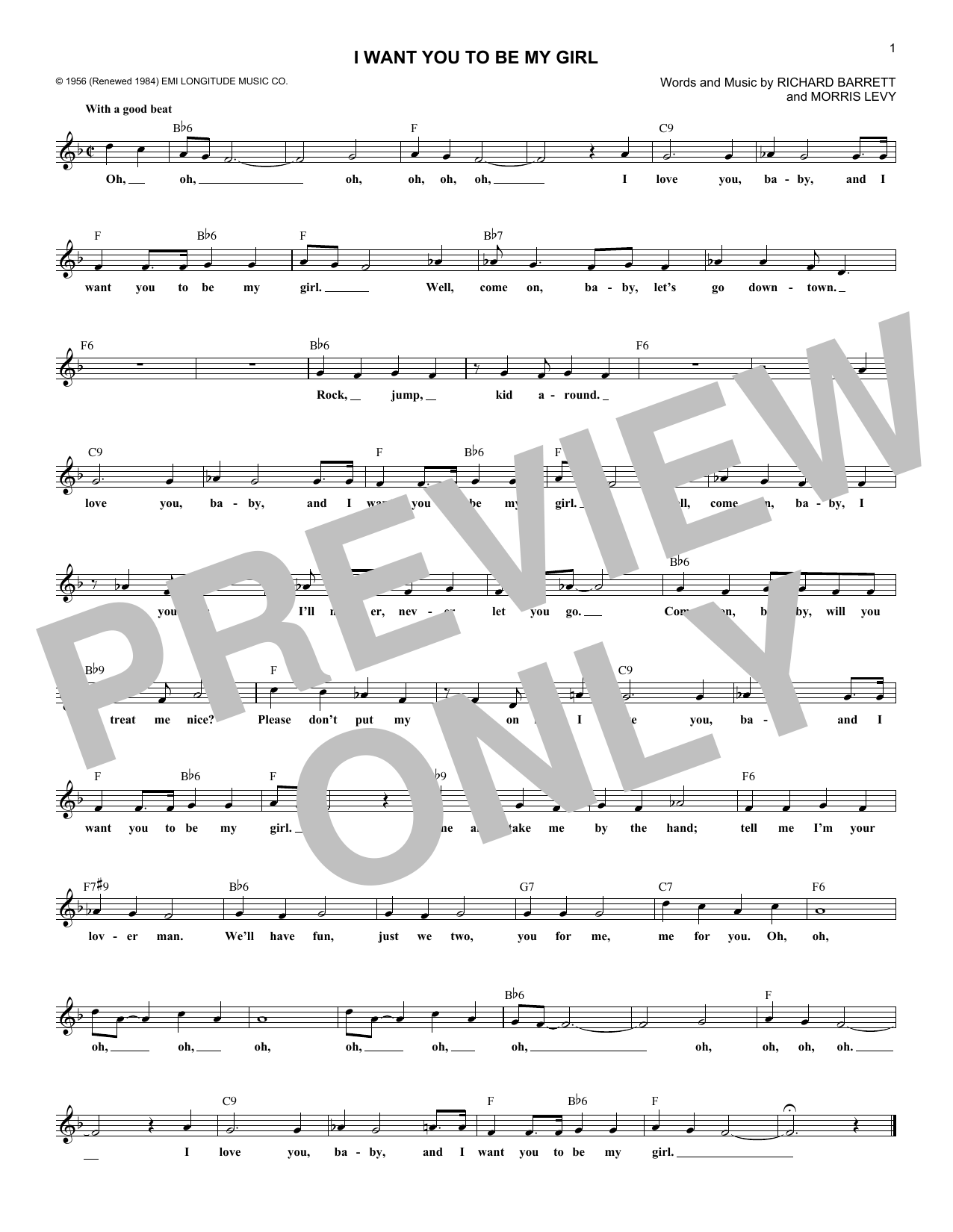Download Frankie Lymon & The Teenagers I Want You To Be My Girl Sheet Music
