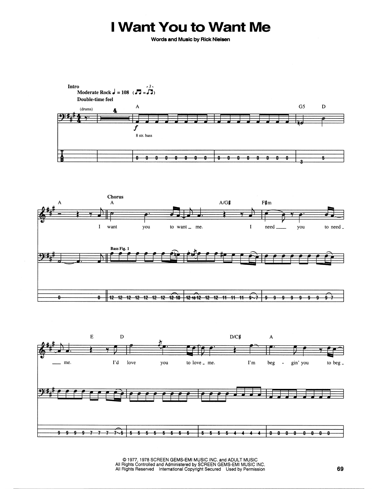 Download Cheap Trick I Want You To Want Me Sheet Music