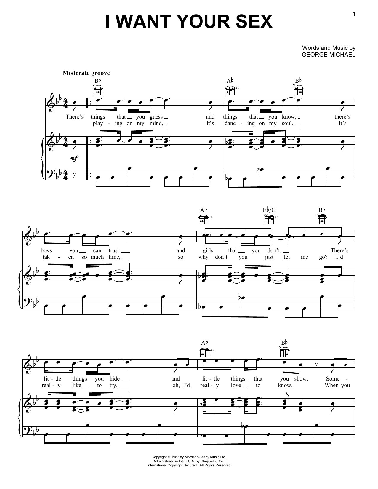 Download George Michael I Want Your Sex Sheet Music