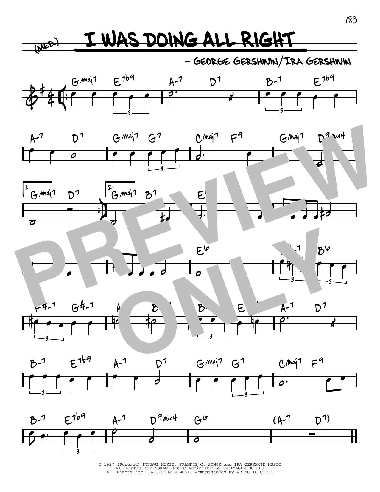 Download George Gershwin & Ira Gershwin I Was Doing All Right Sheet Music