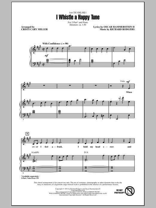 Download Cristi Cary Miller I Whistle A Happy Tune Sheet Music
