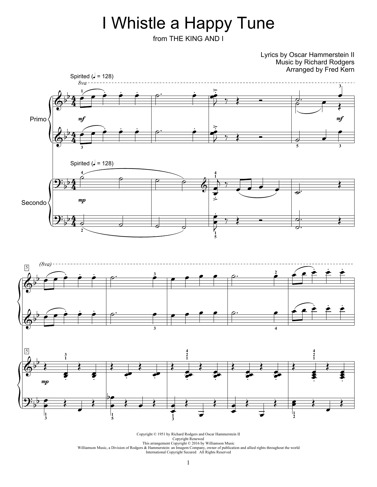 Download Fred Kern I Whistle A Happy Tune Sheet Music