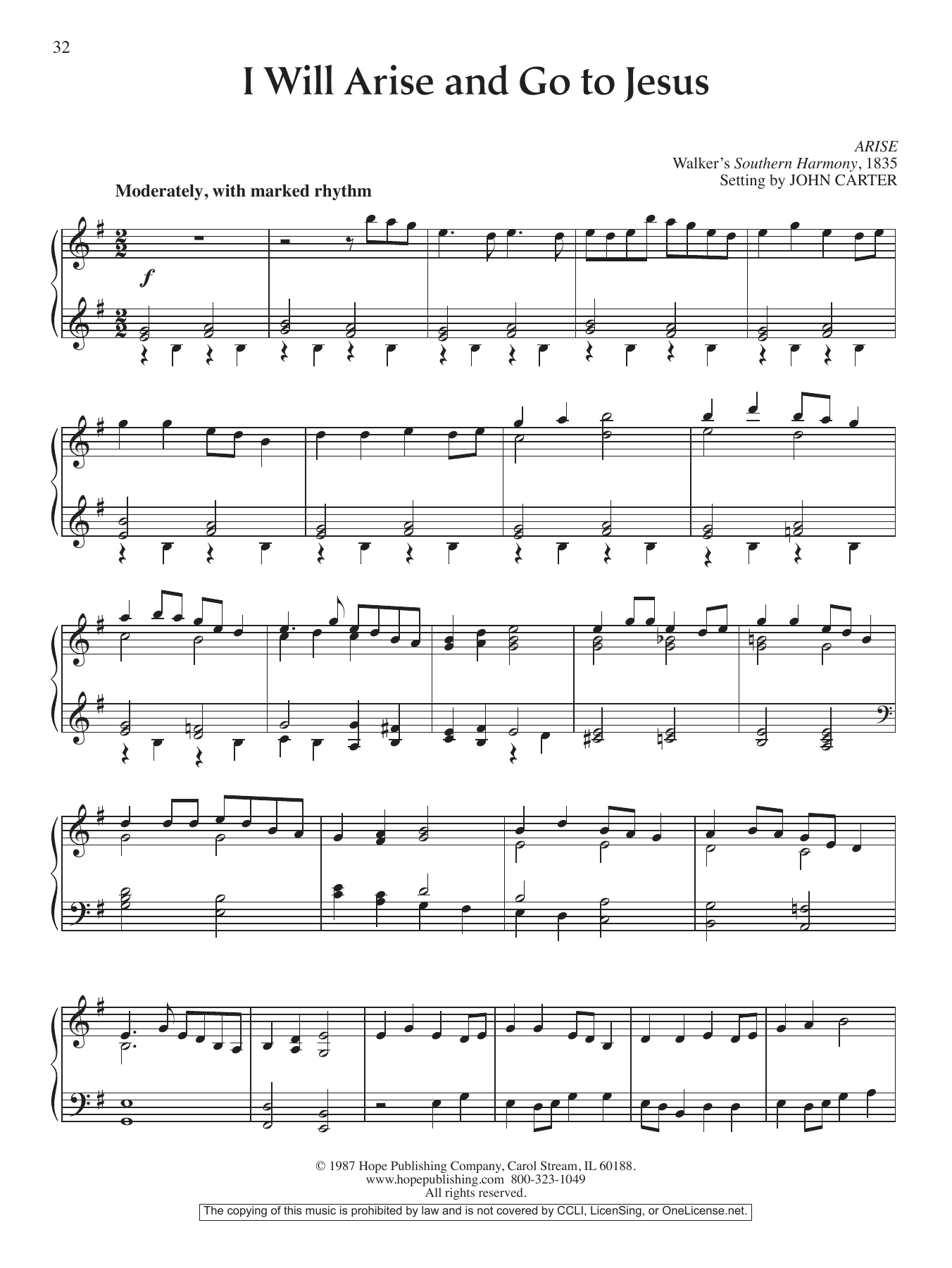 Download John Carter I Will Arise and Go to Jesus Sheet Music