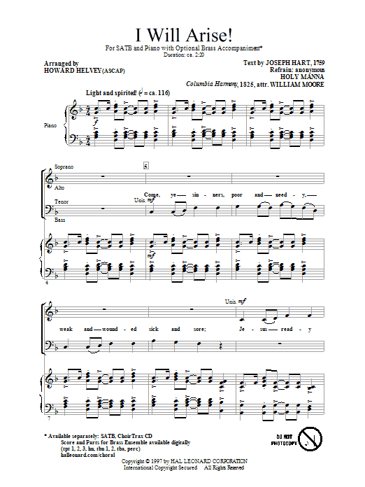 Download Howard Helvey I Will Arise! Sheet Music
