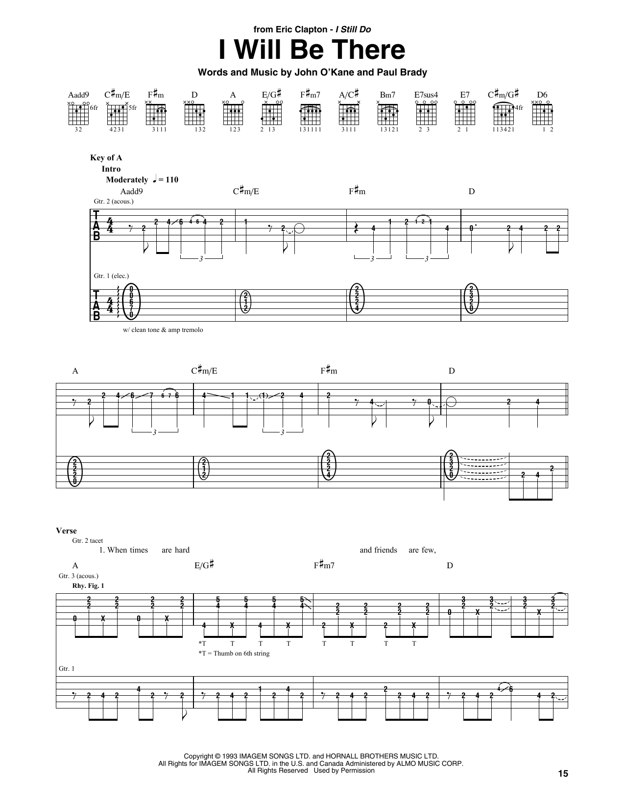 Download Eric Clapton I Will Be There Sheet Music