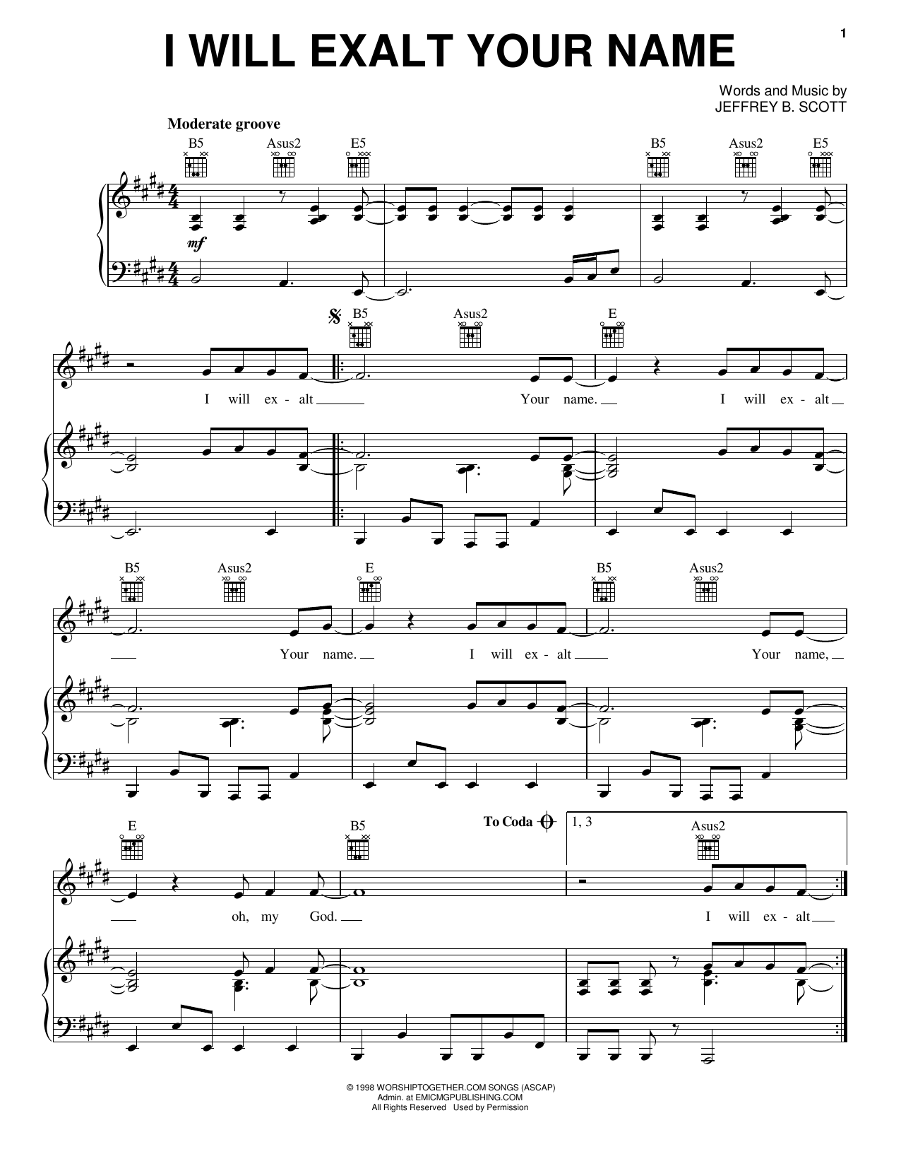 Download Passion I Will Exalt Your Name Sheet Music