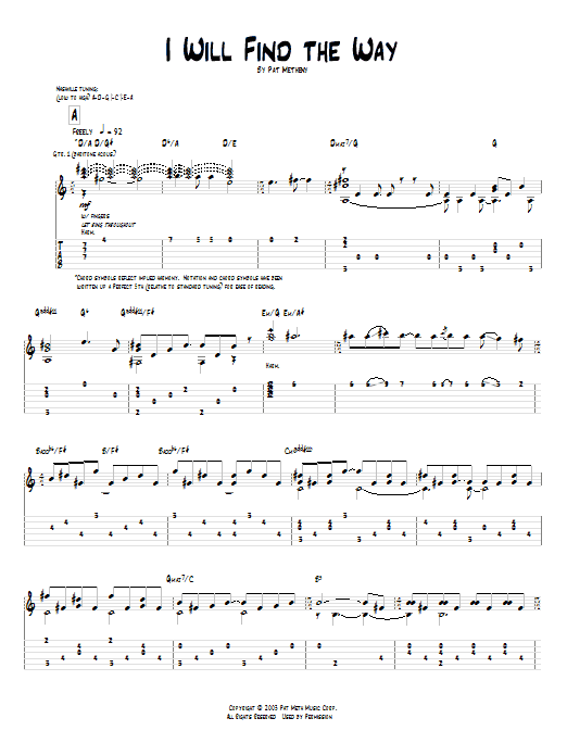 Download Pat Metheny I Will Find The Way Sheet Music