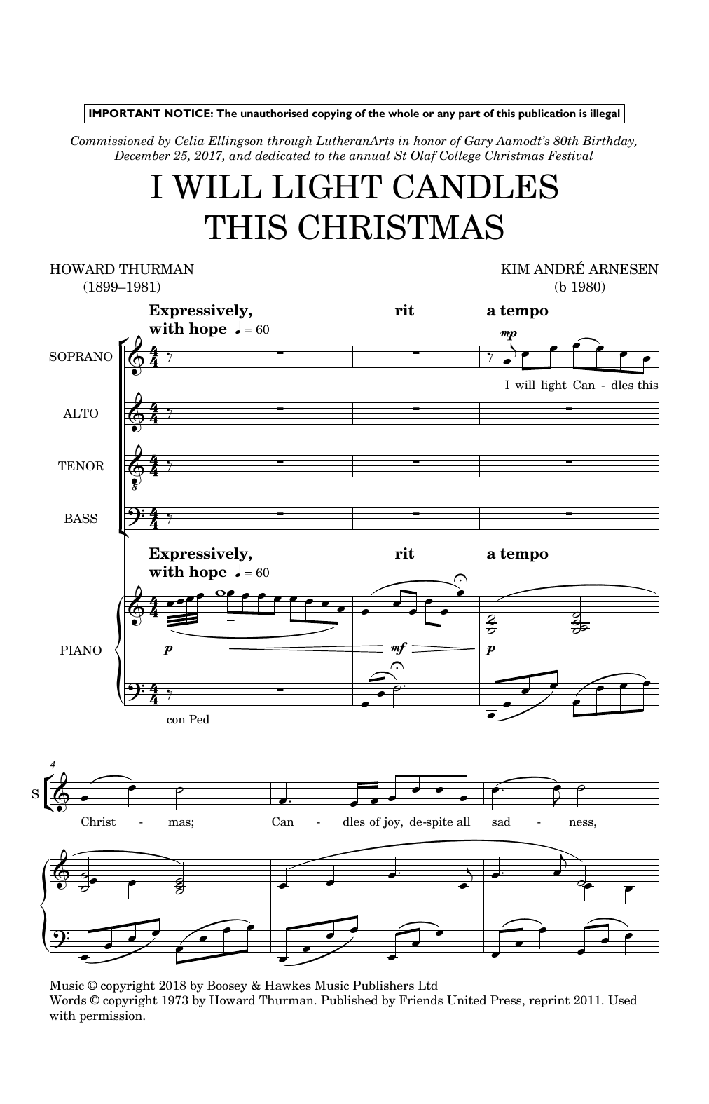Download Kim Andre Arnesen I Will Light Candles This Christmas Sheet Music