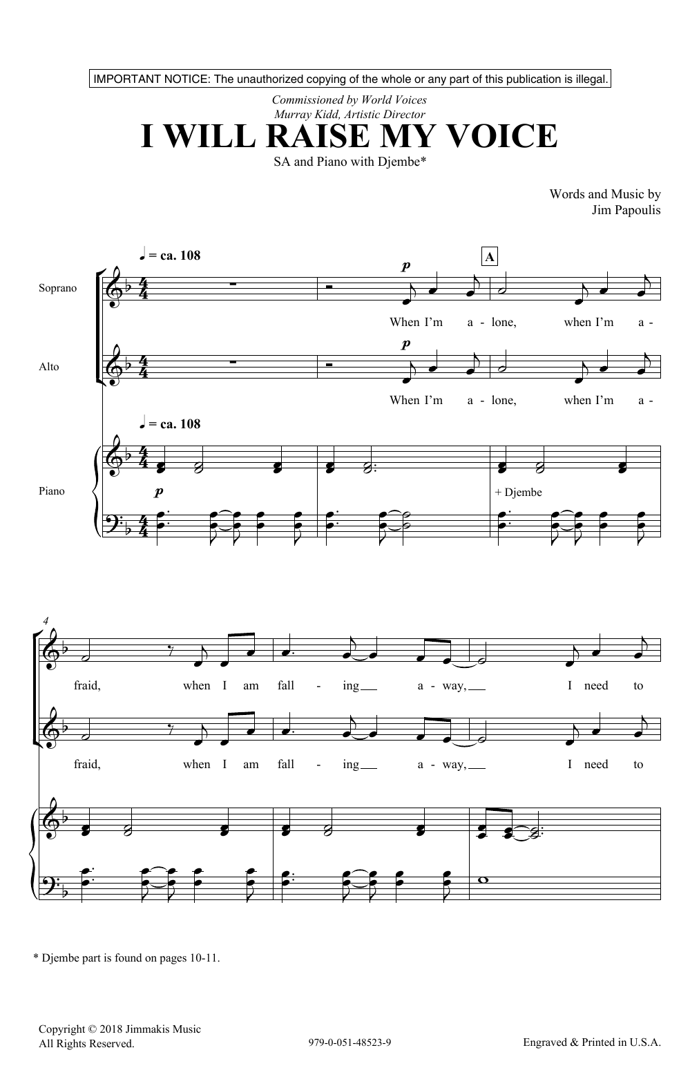 Download Jim Papoulis I Will Raise My Voice Sheet Music